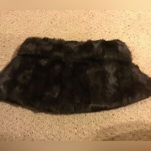 PRESTON & YORK PREMIERE RABBIT FUR CAPLET EUC VINTAGE DARK BROWN